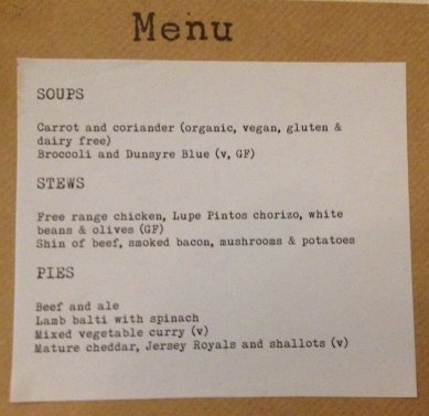 Carl and Eilidh's wedding menu